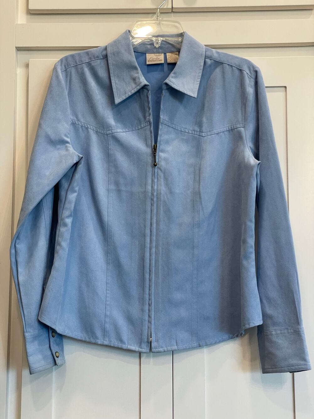 Fiorlini International Blue sueded zip Western shirt jacket Med.